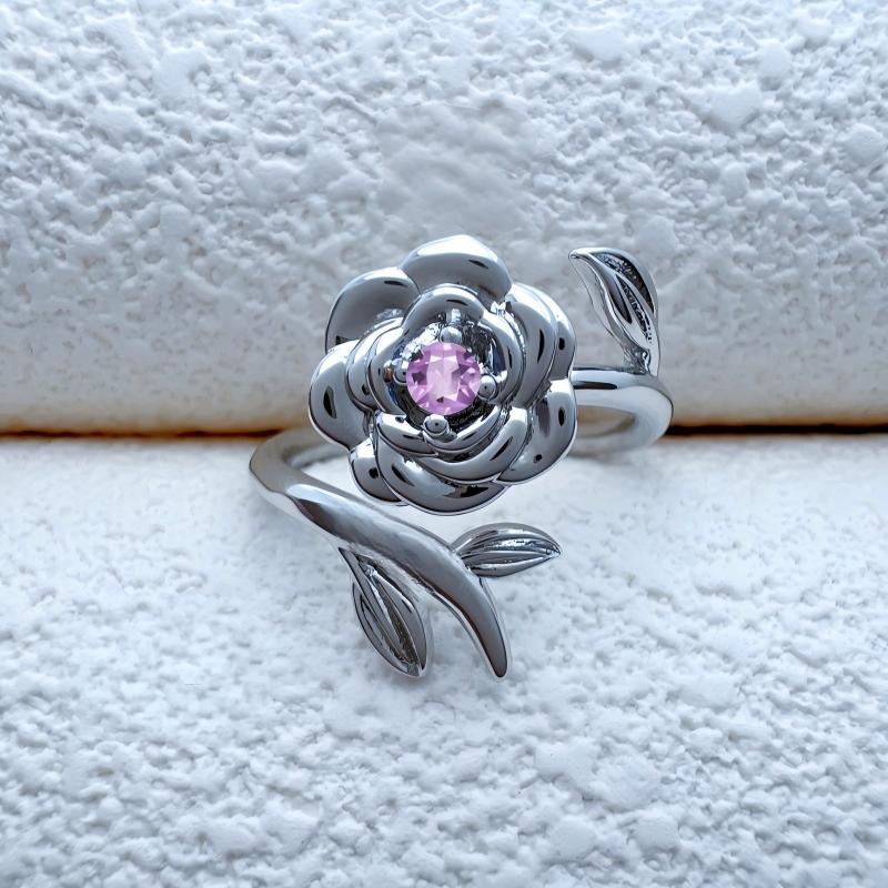 Personalized Birth Flower Fidget Spinner Ring: Anxiety Jewelry, Valentine's Day Gift, Mother's Day Gifts
