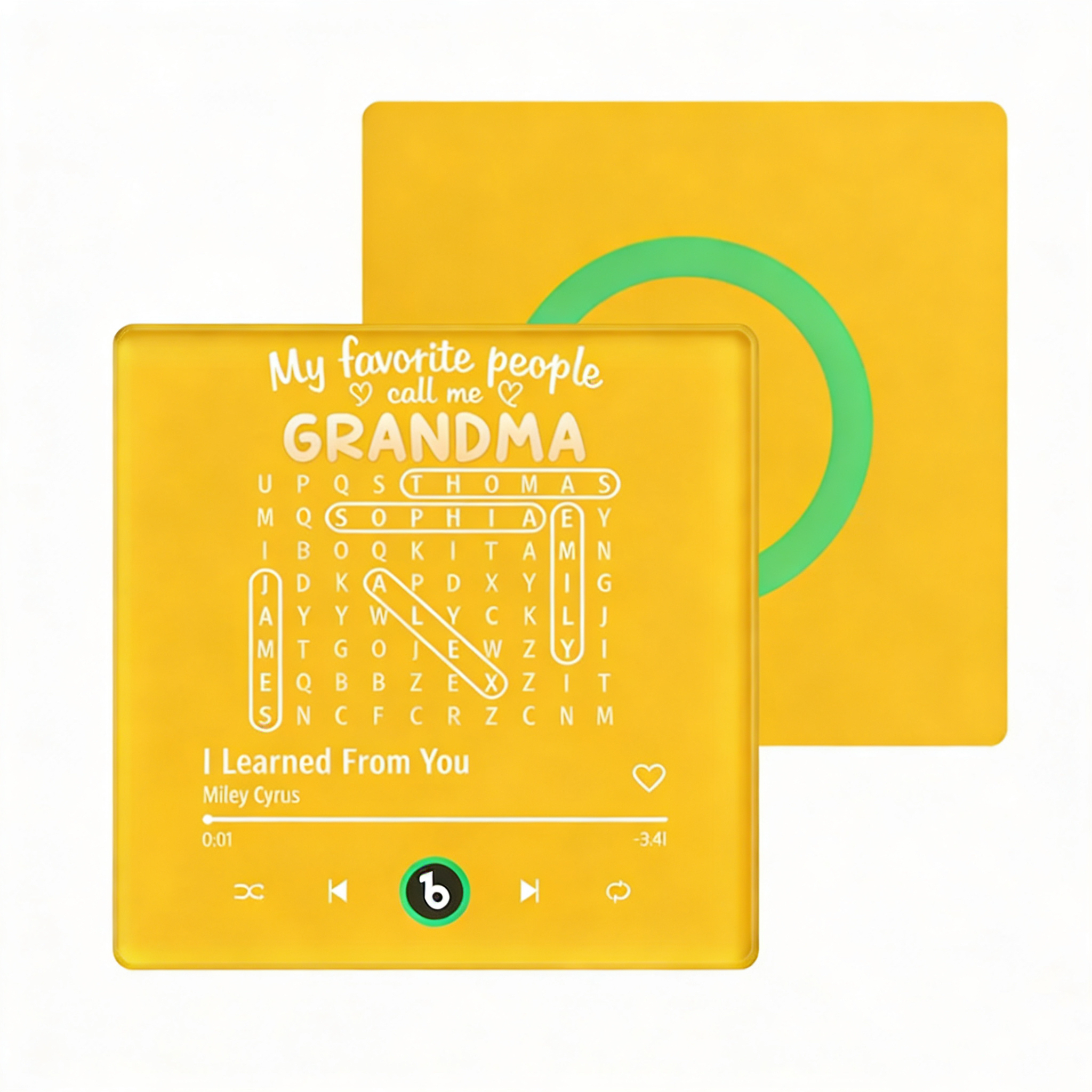 Favorite People Call Me Grandma Word Search Puzzle Custom Music Fridge Magnet Mother’s Day Gift for Grandma for Mom