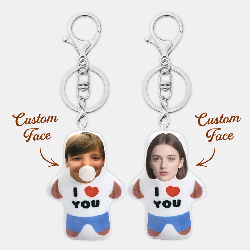 Custom MiniMe Pillow Bag Charm– With Bubble Pocket & Valentine’s Message Cute Gift for Loved Ones