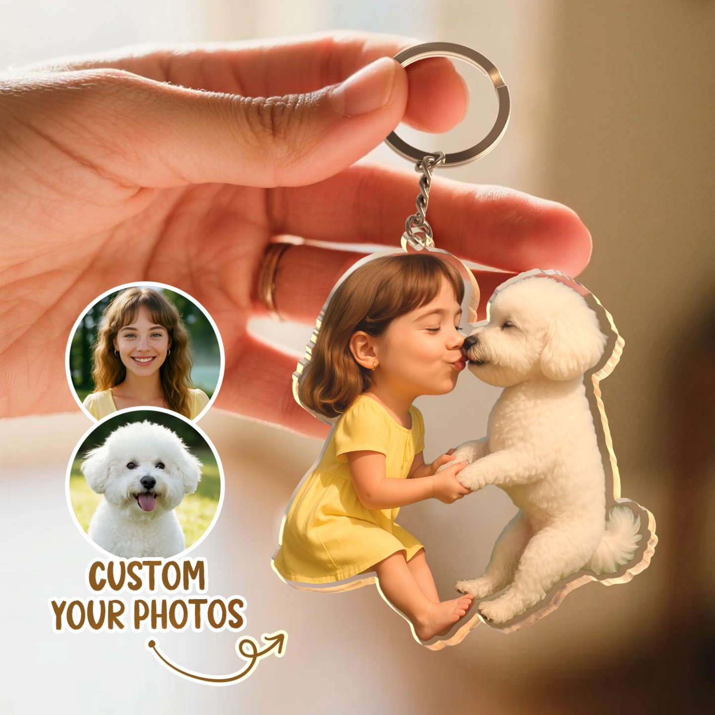 Personalized "Me & My Pet" Acrylic Keychain Funny Custom Gift for Her