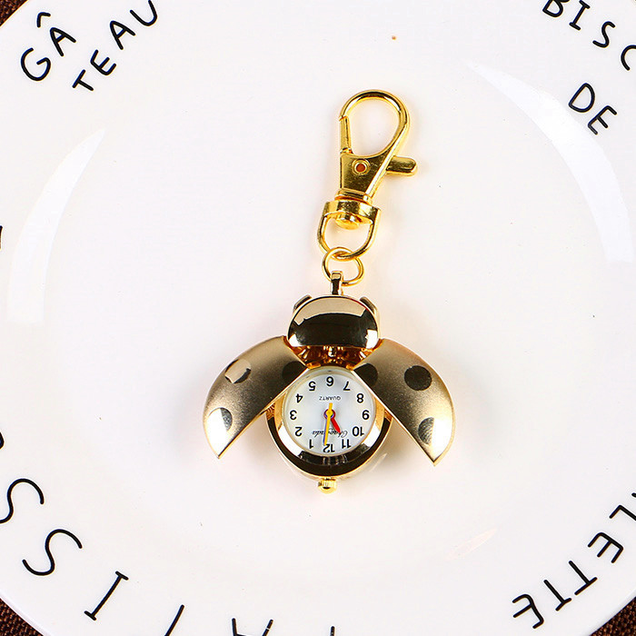 Pink Ladybug Keychain Watch Women 24mm Pink Crystal Fun Keychain Anniversary Gift