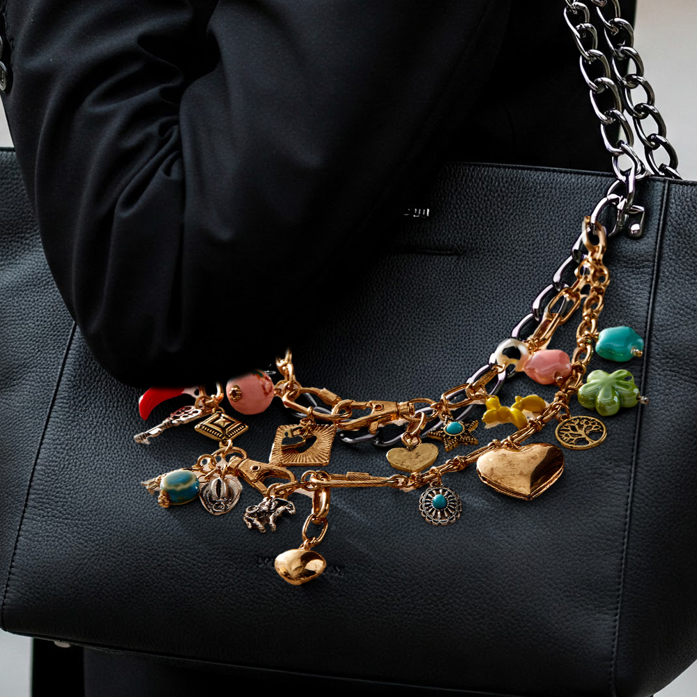 Boho Bag Charm-Chic Jewelry with Gemstone Pendants | Handcrafted Layered Necklace for Women, Birthday Gift & Festival Accessory
