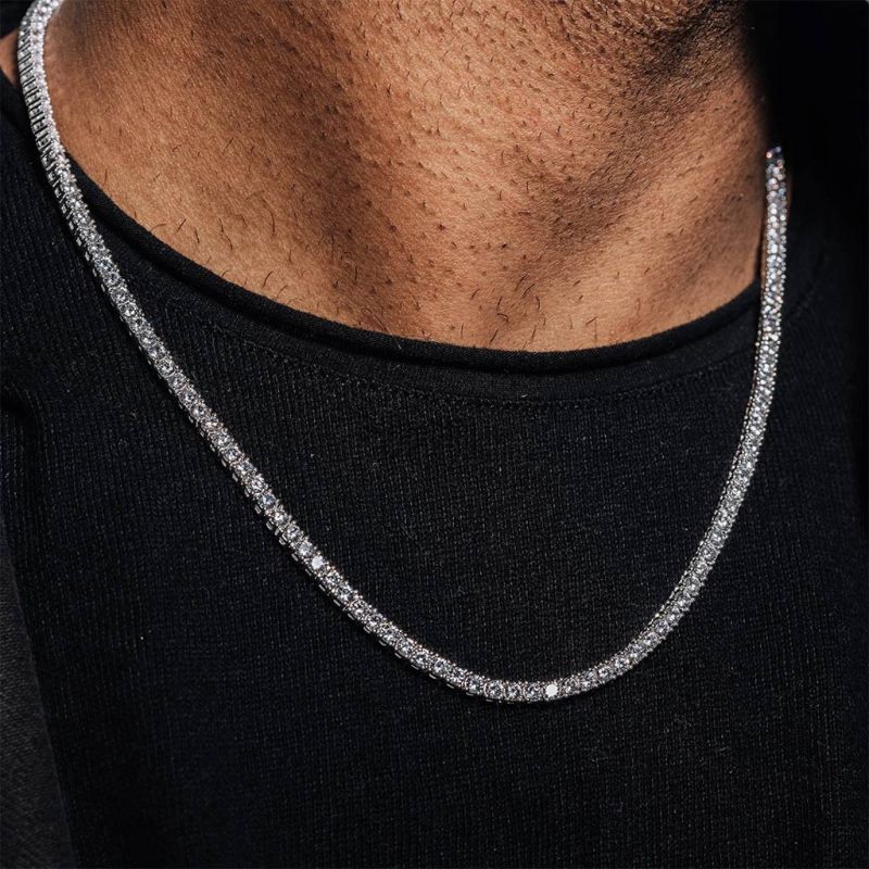 Spring Clasp Gold Tennis Necklace Fashion Hip Hop Style - soufeelus
