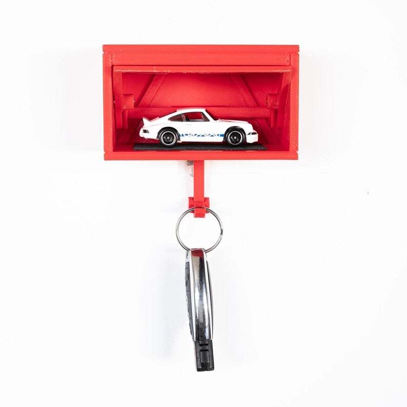 Car Garage Key Holder with Opening Door
