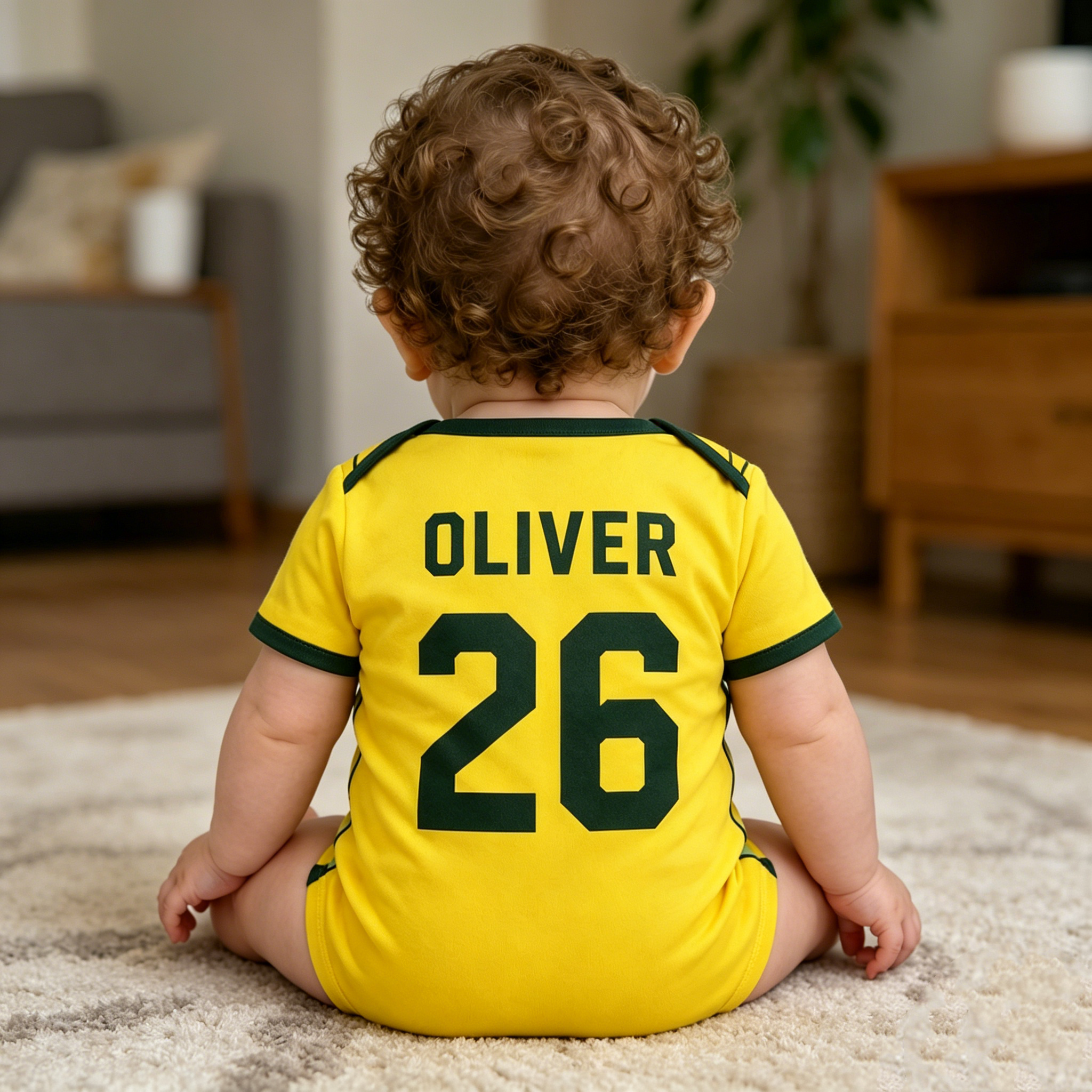 Personalized Baby Soccer Jersey Romper, Custom Name & Number Football Bodysuit for Babies, Cute Sports Baby Outfit
