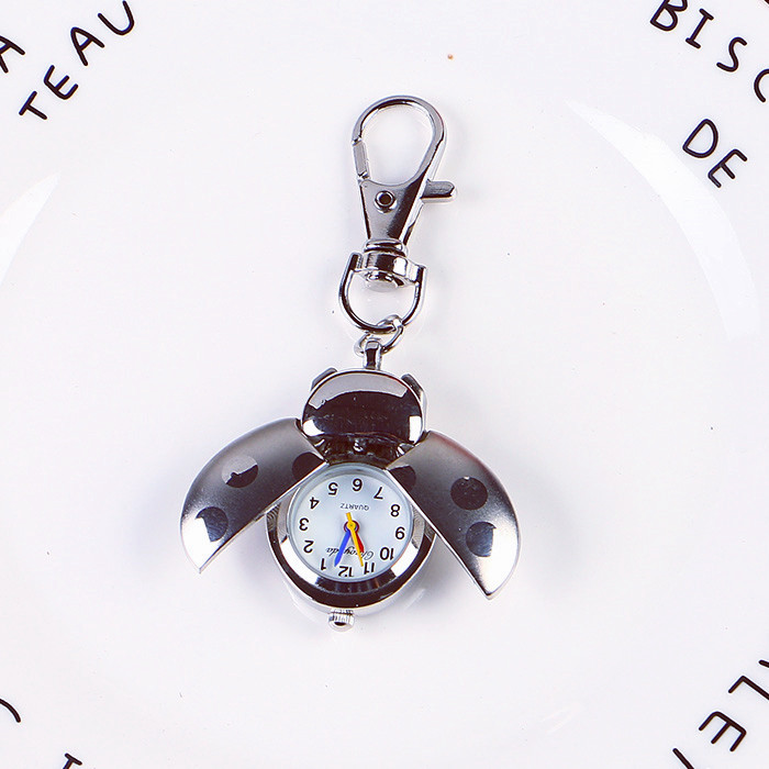 Pink Ladybug Keychain Watch Women 24mm Pink Crystal Fun Keychain Anniversary Gift
