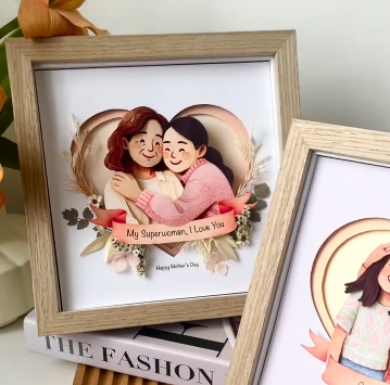 Custom Hollow Ornaments Engraved Pictures Custom Desktop Decorations Mother's Day Gifts