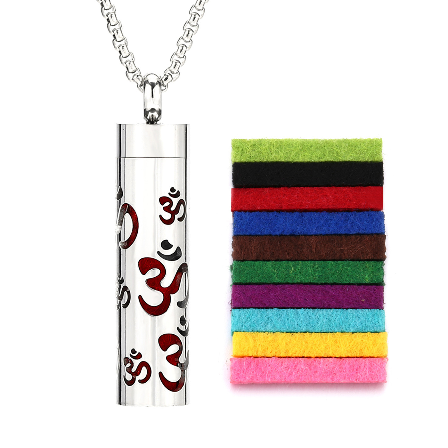 Perfume Diffuser Necklace Essential Oil Aromatherapy Stainless Steel Necklace Vertical Fragrance Pendant Necklace