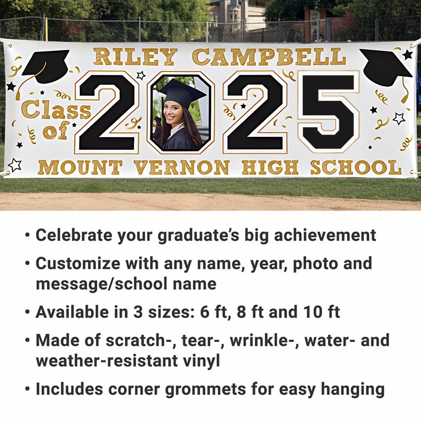 Graduate Photo Banner Custom Banner Celebrate Your Journey Honor Your Achievements