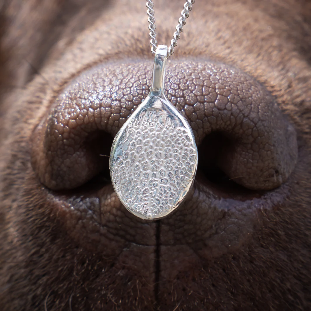 Custom Dog Nose Print Necklace from Photo 925 Sterling Silver Personalized Pet Nose Pendant Pet Memorial Gift for Dog Mom