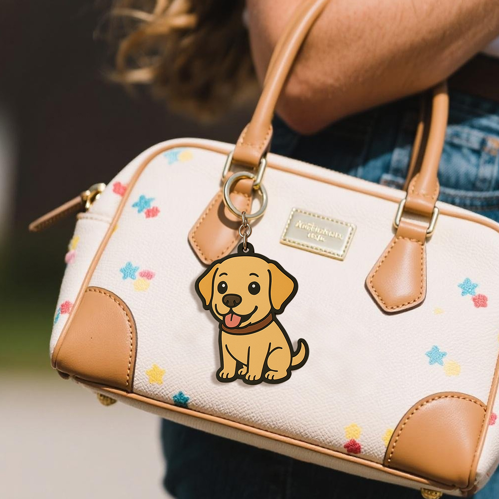 Custom Cartoon Keychain Photo Bag Charm Personalized from Your Photo Unique Keepsake Gift for Pet Lovers