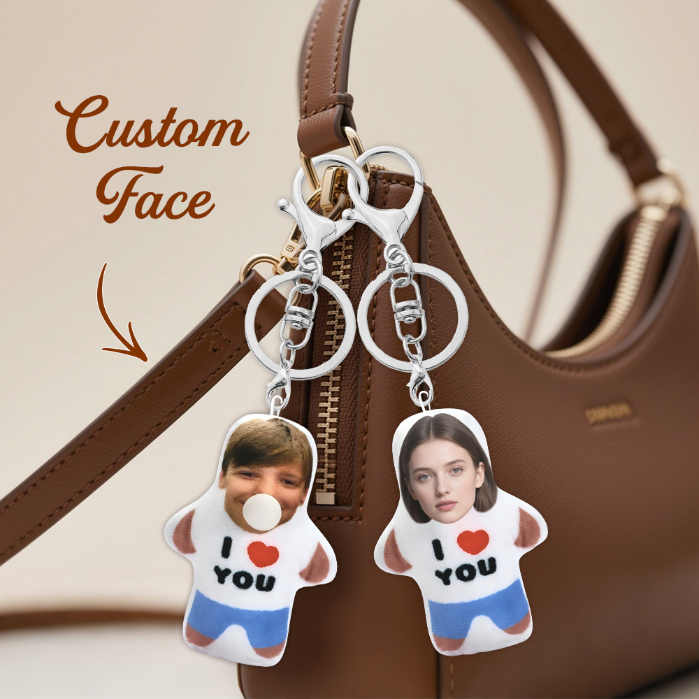 Custom MiniMe Pillow Bag Charm– With Bubble Pocket & Valentine’s Message Cute Gift for Loved Ones
