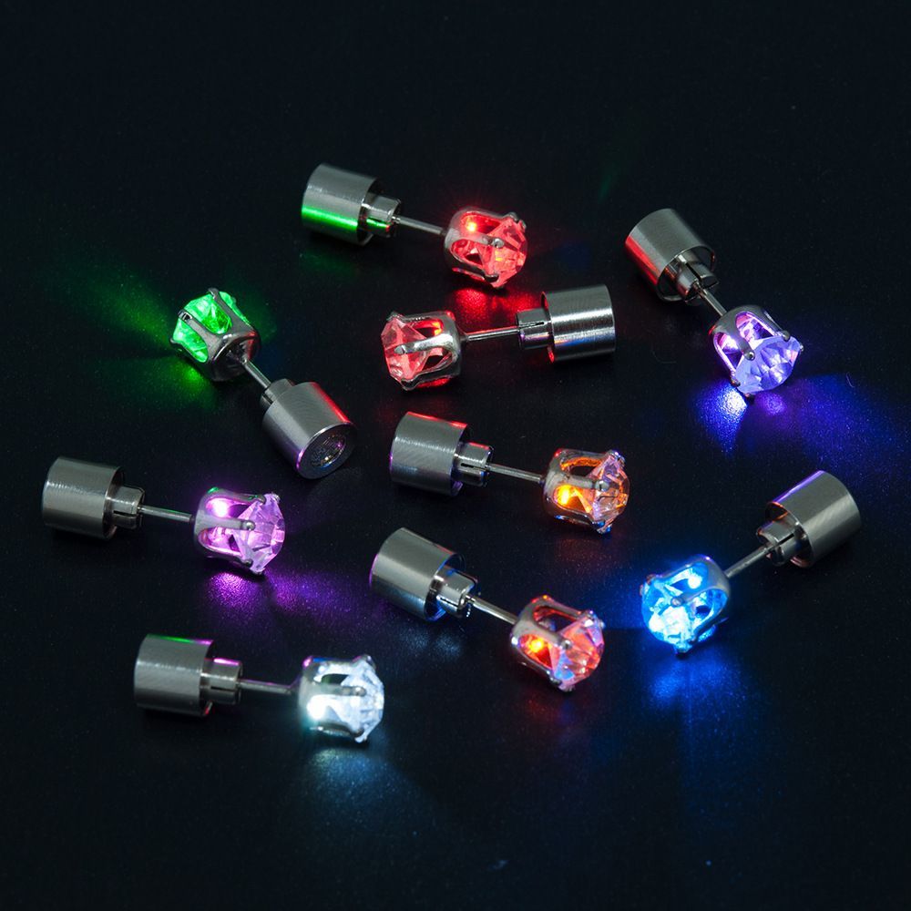 LED Colorful Luminous Earrings Flashing Light up Stud Accessories for Party - soufeelus