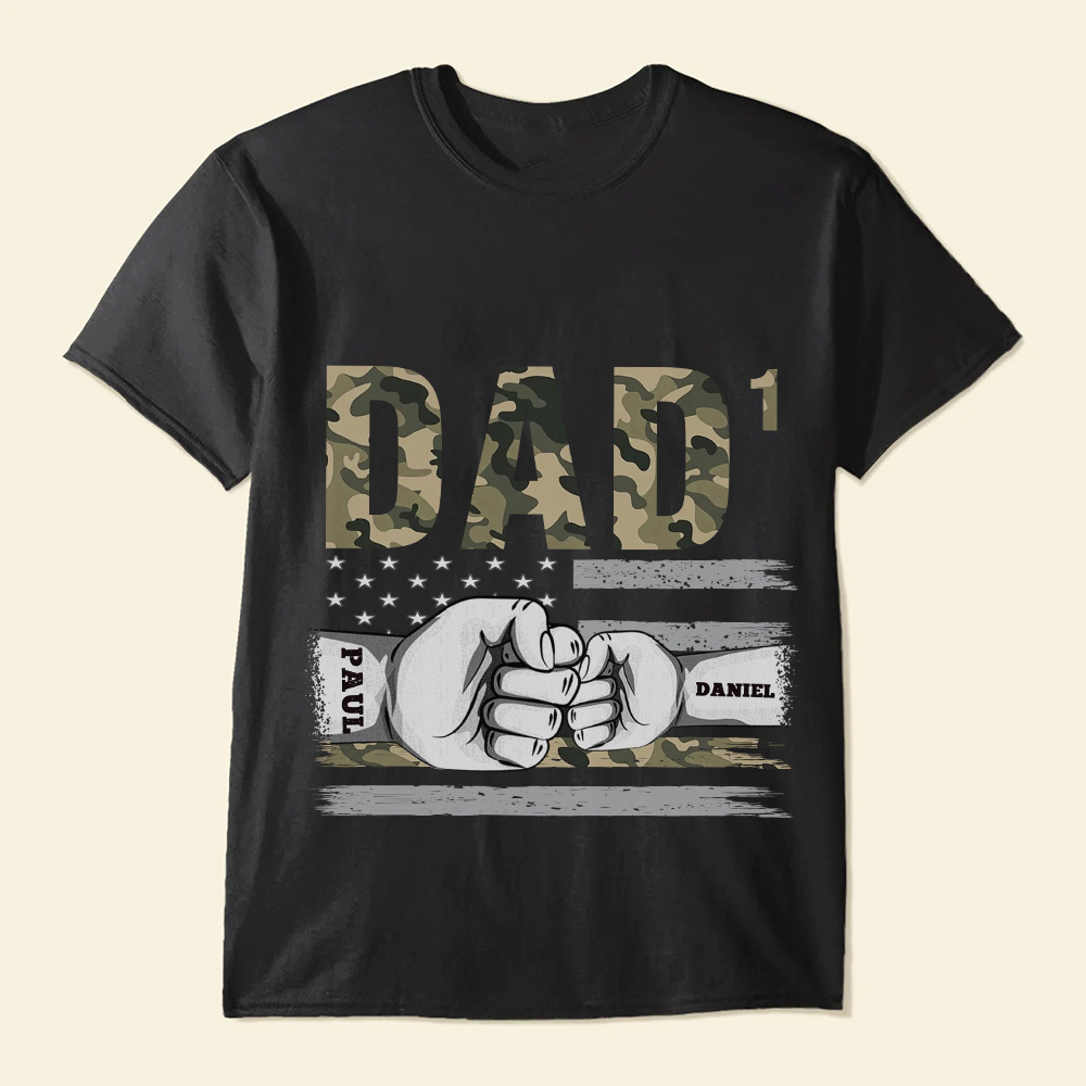 Personalized Men's Shirts Dad Of 3 Name T-shirts Best Gift for Father's Day
