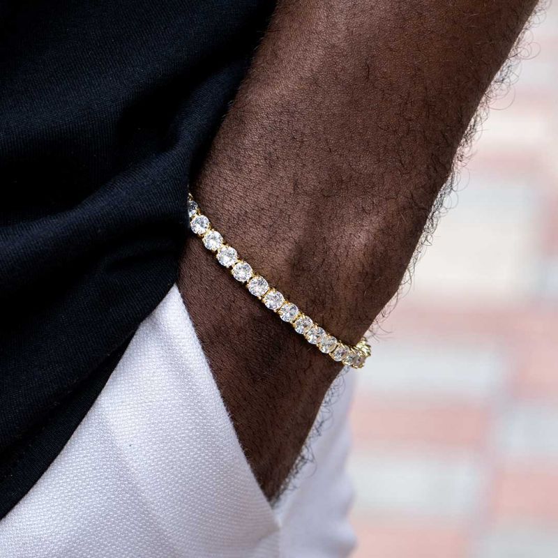 Classic Gold Tennis Bracelet Hip Hop Style - soufeelus