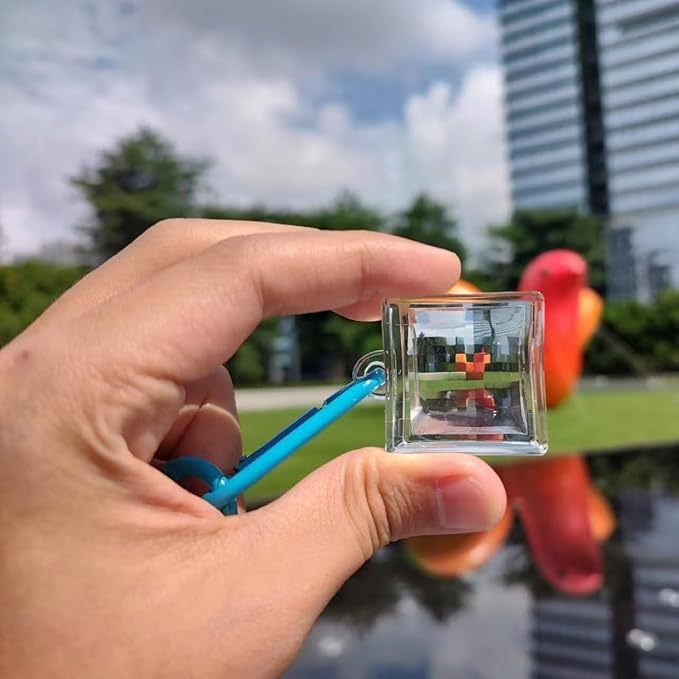 Pixel Filter Keychain Mosaic Filter Keychain Pixel Stylized Lens Pixel Window Keychain - soufeelus