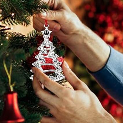 Personalized Christmas Projection Ornaments for Christmas Tree, Custom Drop Pendant Decoration with Picture Inside, Hanging Home Xmas Memorial Decoration