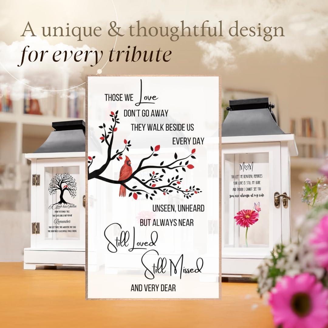 Memorial Gifts for Loss of Dad or Husband | Memorial Lantern with Photo Frame & Keepsake Drawer | LED Candle with Timer, Securely Packaged in a Ready-to-Gift Box by STILLWIND (Those We Love/Black)