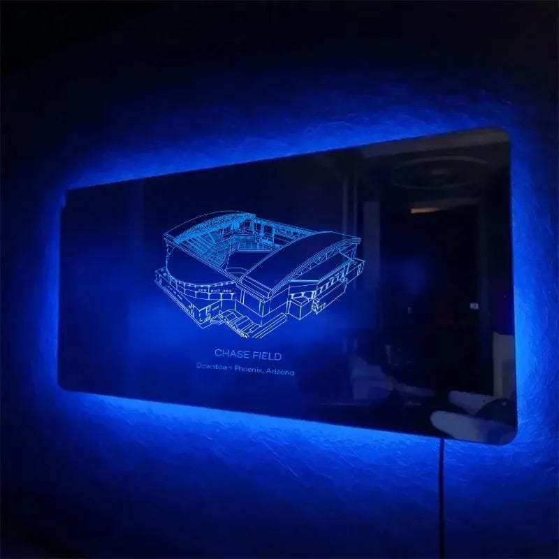 Wrigley Field Mirror Light Custom Team Slogan Personalized Gift for Baseball Lover - Giftlab