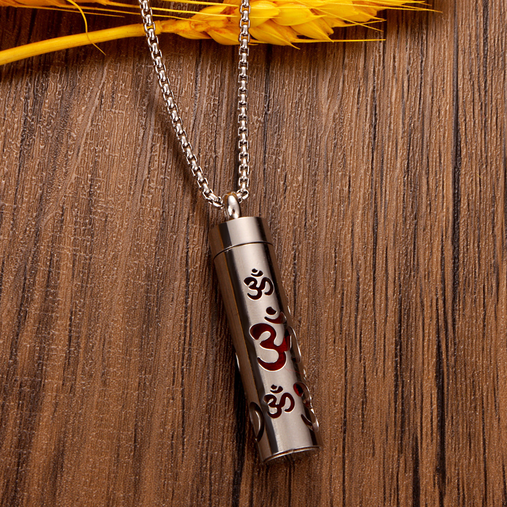 Perfume Diffuser Necklace Essential Oil Aromatherapy Stainless Steel Necklace Vertical Fragrance Pendant Necklace