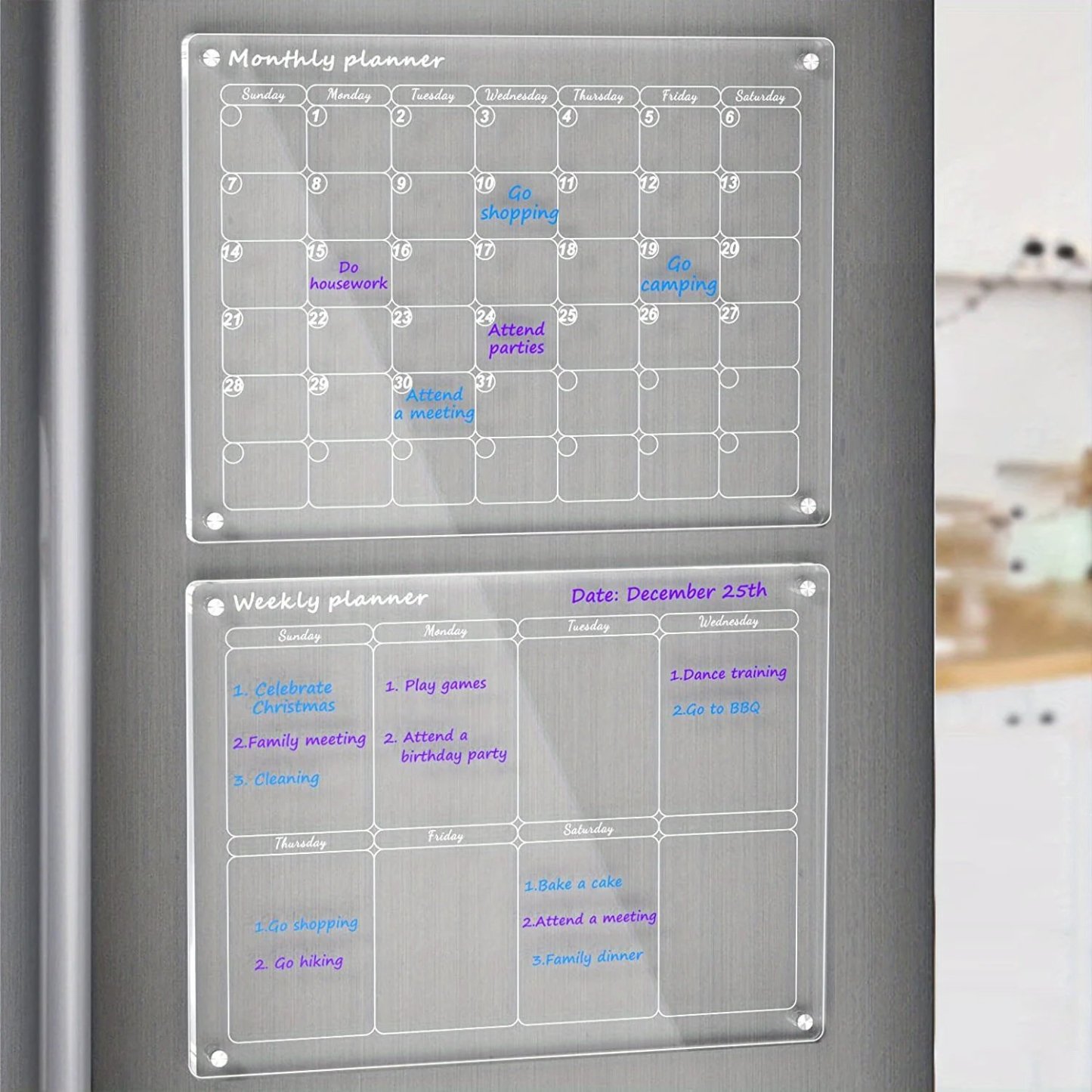 Magnetic Schedule Planner For Fridge Permanently Reusable