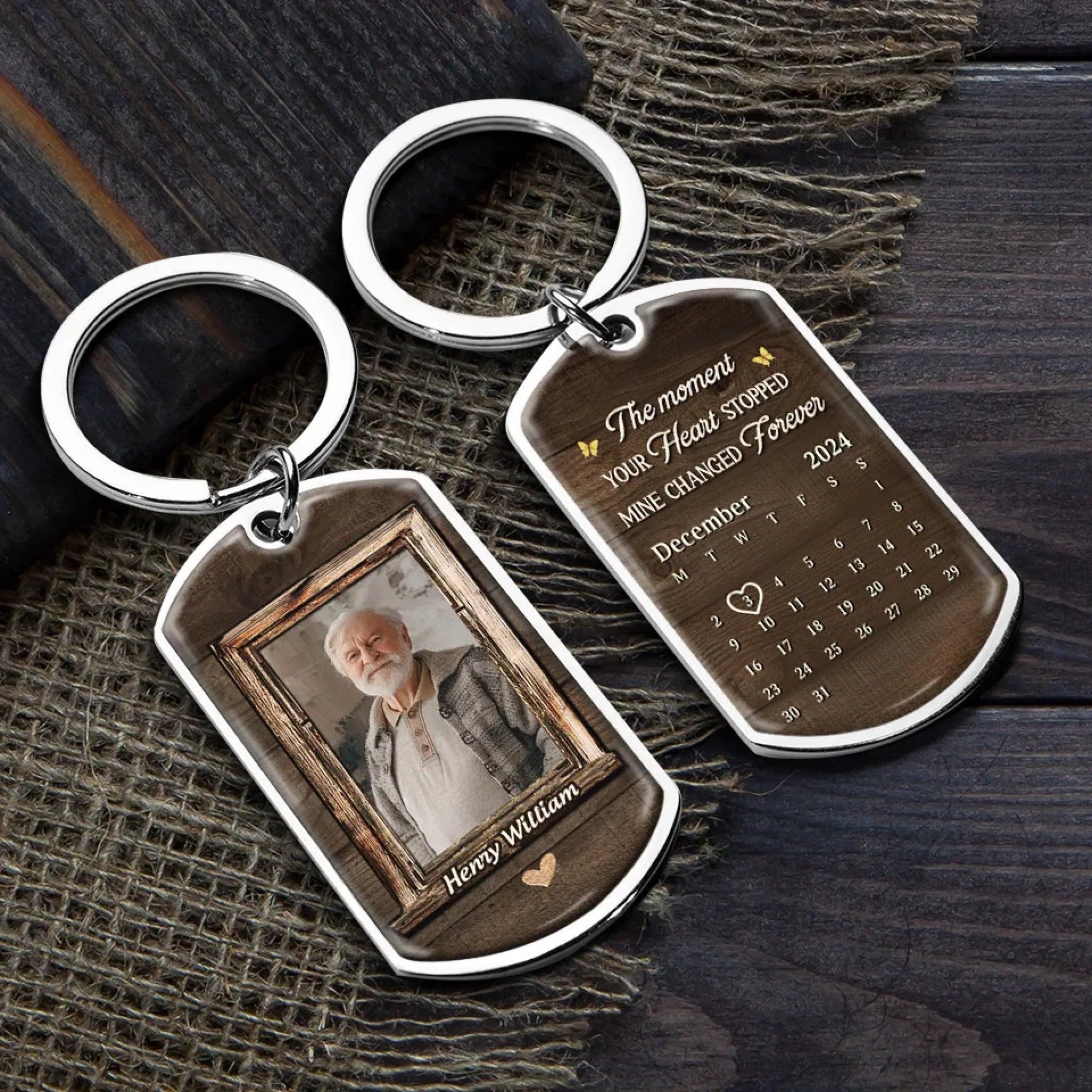 Personalized Photo Keychain - Sympathy Gift For Family - Your Love Remains detail
