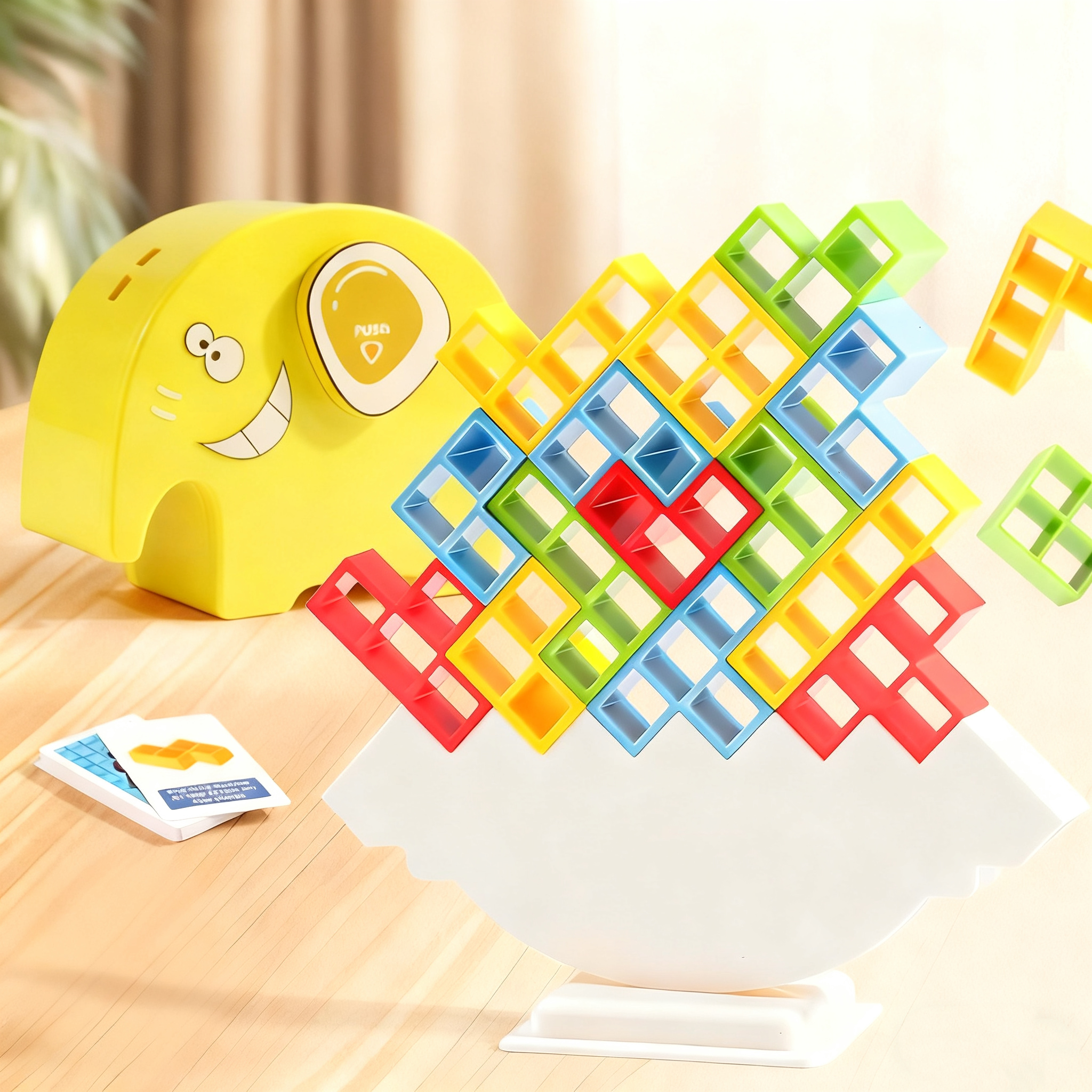 Balance Blocks Stacking Game Fun Desktop Toy Gift for Family & Kids Christmas Party Card Game
