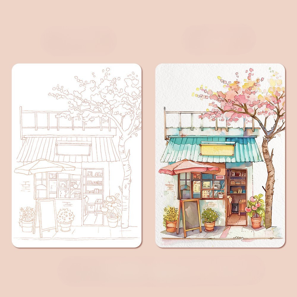 16 Sheets Watercolor Workbook Coating Book with Free Paint Set Say Goodbye to Anxiety Awaken Your Artistic Talent