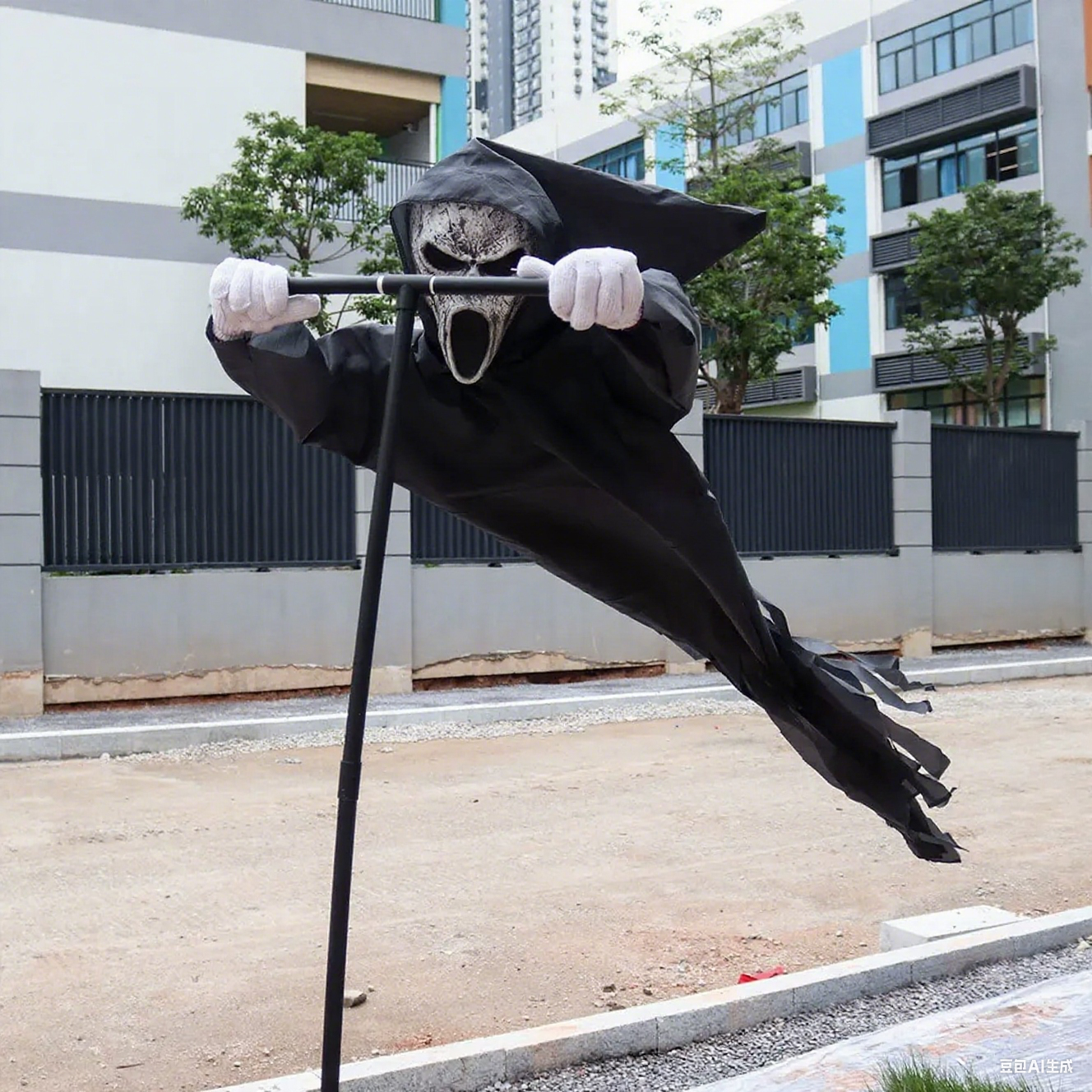 Halloween Screaming Scarecrow Decoration Spooky Yard Garden Decor