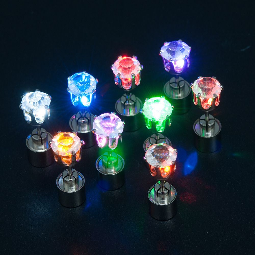 LED Colorful Luminous Earrings Flashing Light up Stud Accessories for Party - soufeelus