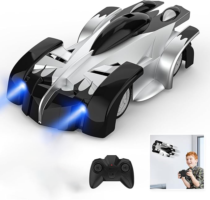 Wall Climbing Remote Control Car, Dual Mode 360° Rotating RC Stunt Car with Headlight, Rechargeable RC Car Toys for 3 4 5 6 7 8-12 Year Old Boys Girls Kids