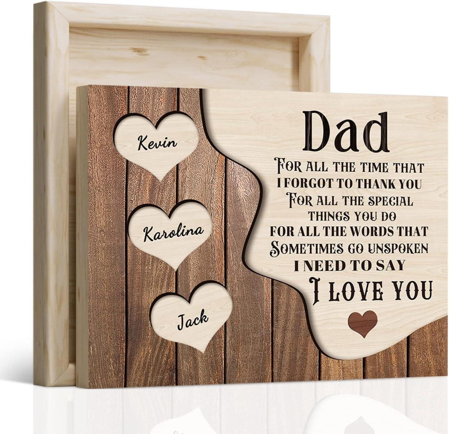 Custom Father's Day Gifts Wood Prints Unique Birthday Gifts for Fathers From Sons and Daughters Personalized Puzzle Wood Wall Art Home Decor for Fathers