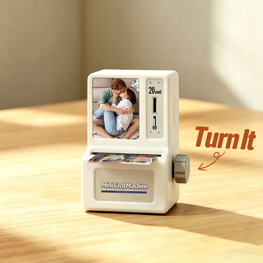 Mini Custom Photo Card Machine with Personalized Name Card Creative Desktop Ornament Gift for Couple for Family
