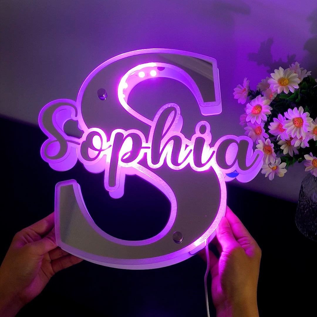 Personalized Name Letter Mirror Light