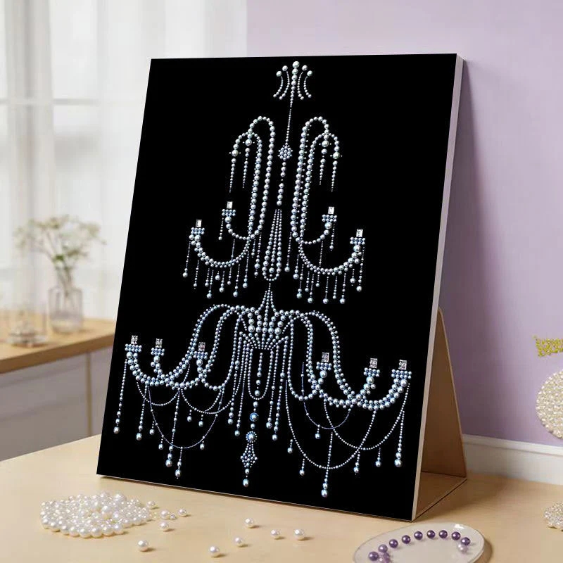 DIY Pearl Painting Kit with Beginner-Friendly Craft Set and Frame Elegant Beads Art Perfect Gift for Family for Friends for Yourself