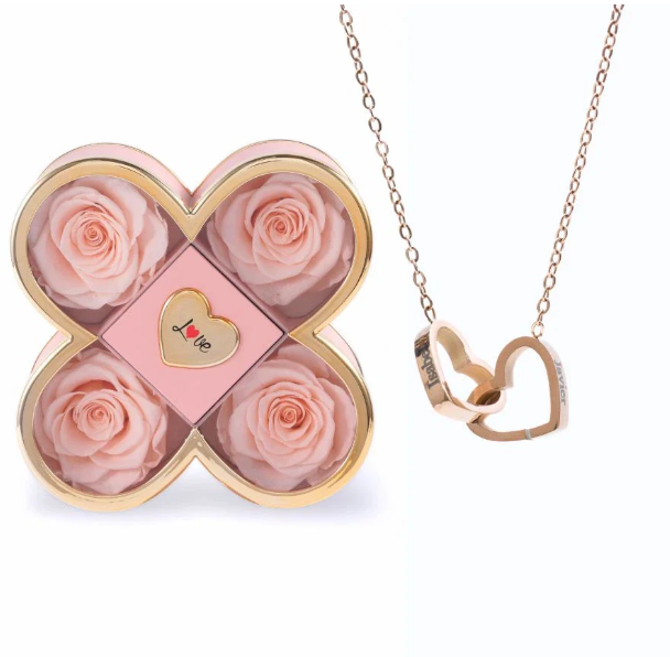 Custom Name Necklace in Rose Gift Box Romantic Gift for Lover