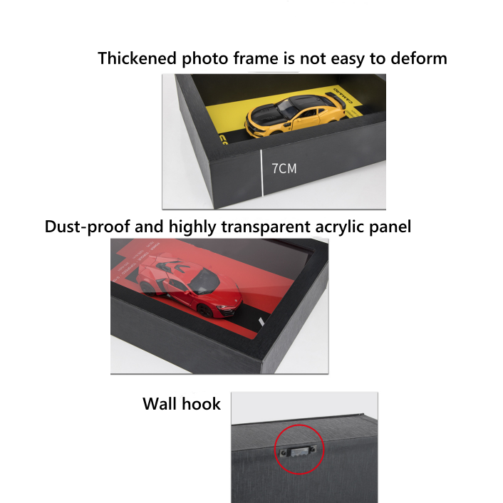 1:32 Car Model Photo Frame 3D Hanging Painting Alloy Car Model 3D Ornaments