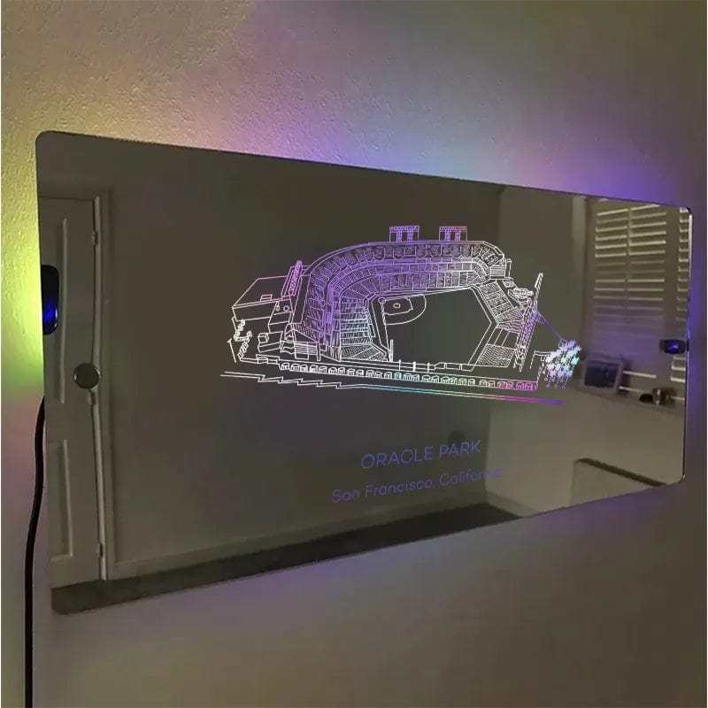 Citi Field Mirror Light Custom Your Favorite Team Slogan Personalized Gift for Sport Lover - Giftlab