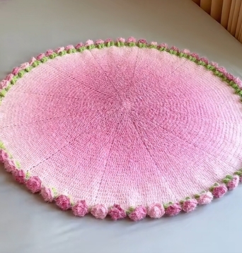 Knitted Gradient Bouquet Blanket DIY Material Kit Rose Bouquet Blanket With Yarn and Knitting Tools