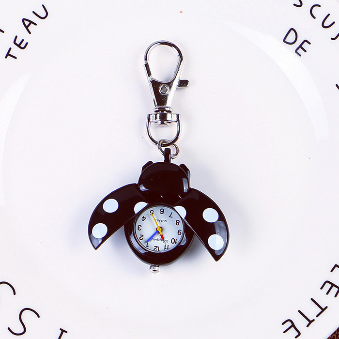 Pink Ladybug Keychain Watch Women 24mm Pink Crystal Fun Keychain Anniversary Gift