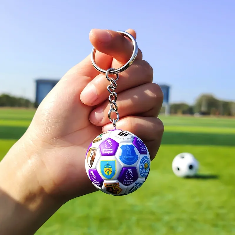 Mini Football Pendant Keychain Real Madrid Pendant World Cup Souvenir Birthday Gift For Boys Fans