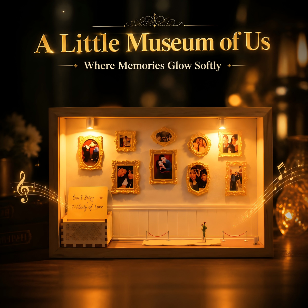 Custom Photo Museum of Us Frame Ornament Custom Music Box Gifts for Couples Anniversary Gift