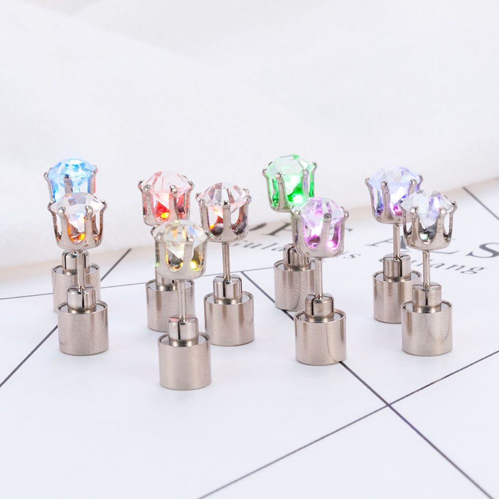 LED Colorful Luminous Earrings Flashing Light up Stud Accessories for Party - soufeelus