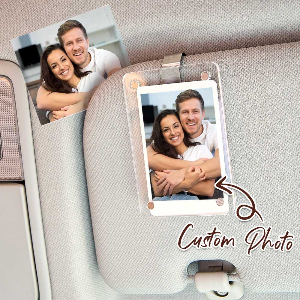 Photo Car Visor Clip Custom Sun Visor Clip Personalized Photo Car Decoration Polaroid Photo for Car Couples Gift