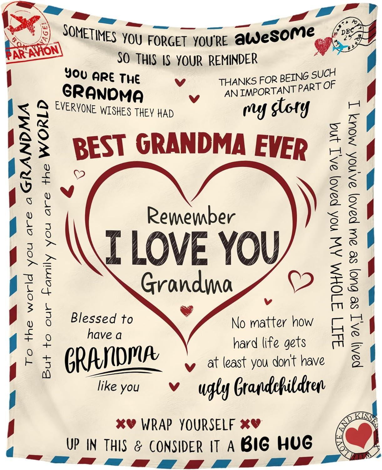 Gift for Mom from Daughter Son - Best Mom Ever Soft Fleece Throw Blanket 60x80 in - Mothers Day Birthday Gifts for Women Mama, Present for Stepmom Mother-in-Law