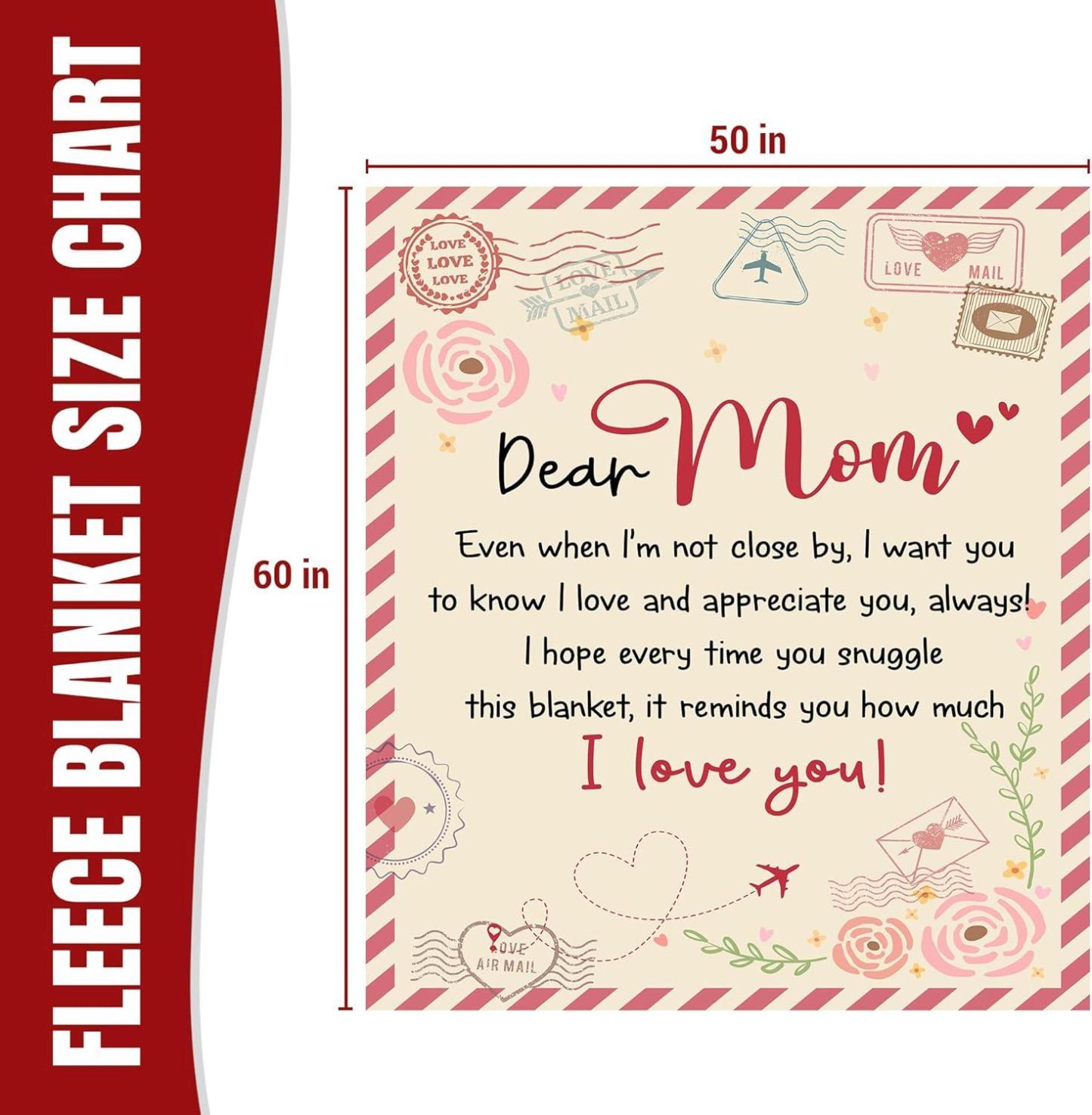Gift for Mom from Daughter Son - Best Mom Ever Soft Fleece Throw Blanket 60x80 in - Mothers Day Birthday Gifts for Women Mama, Present for Stepmom Mother-in-Law