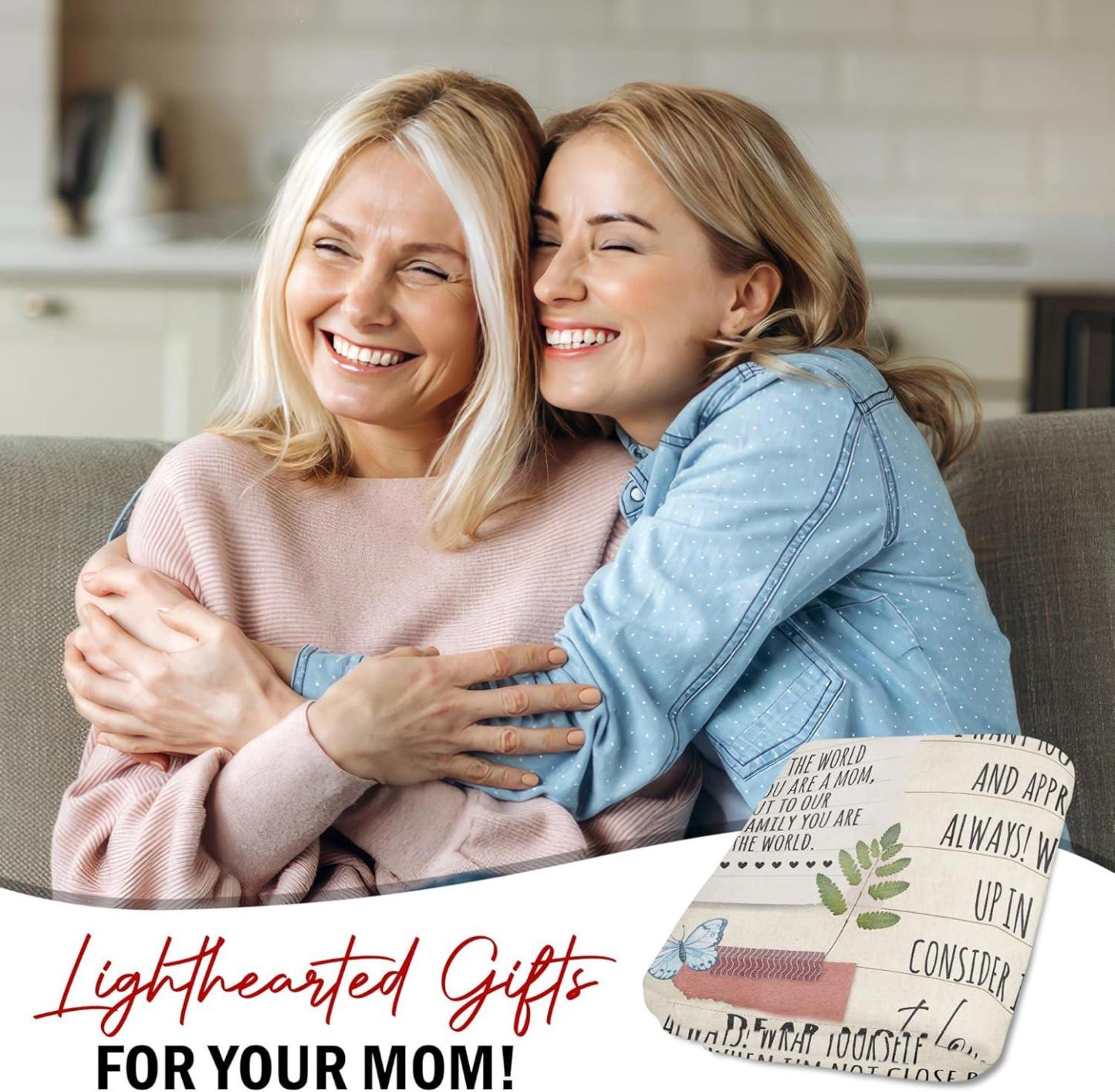 Gift for Mom from Daughter Son - Best Mom Ever Soft Fleece Throw Blanket 60x80 in - Mothers Day Birthday Gifts for Women Mama, Present for Stepmom Mother-in-Law