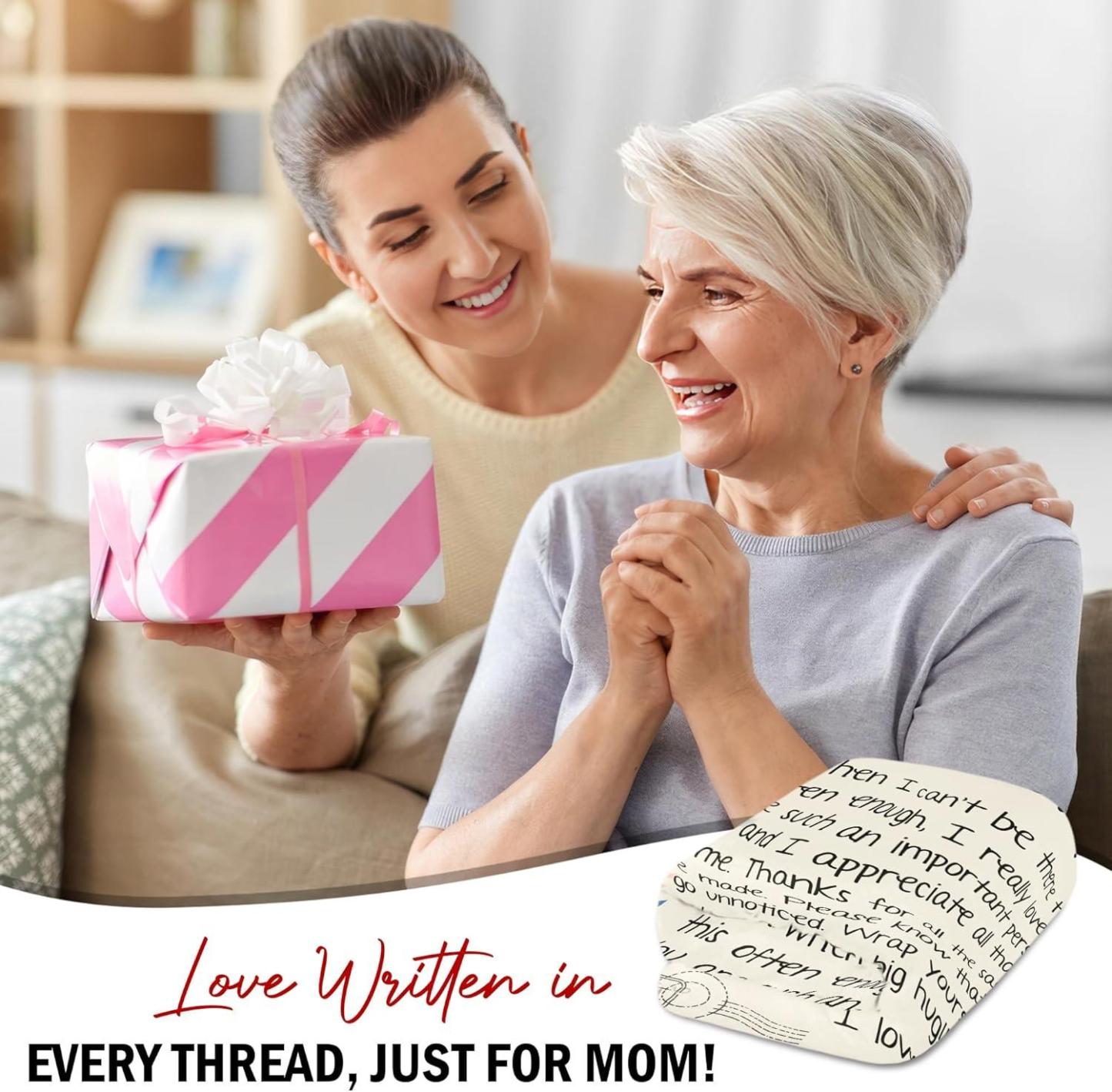Gift for Mom from Daughter Son - Best Mom Ever Soft Fleece Throw Blanket 60x80 in - Mothers Day Birthday Gifts for Women Mama, Present for Stepmom Mother-in-Law