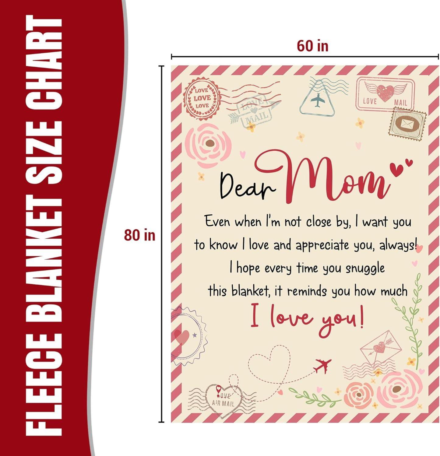 Gift for Mom from Daughter Son - Best Mom Ever Soft Fleece Throw Blanket 60x80 in - Mothers Day Birthday Gifts for Women Mama, Present for Stepmom Mother-in-Law