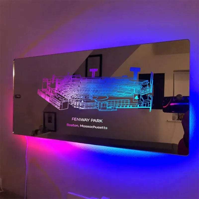 Minute Maid Park Mirror Light Custom Name and Date Personalized Gift for Sport Lover - Giftlab